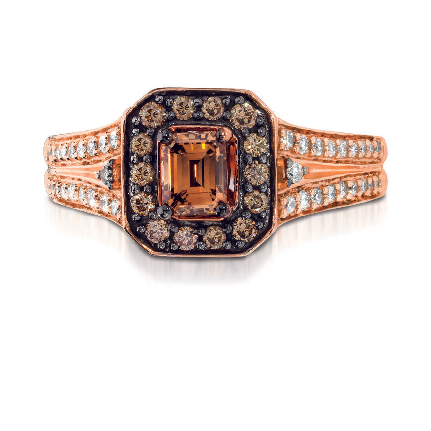 LeVian Ring Chocolate Diamond in 14K Rose Gold 7/8 cts Size 7 - BirthStone.com