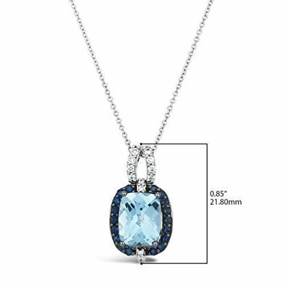 3 1/3 cts Blue Topaz and Diamond Necklace in 14K White Gold by Le Vian - BirthStone.com