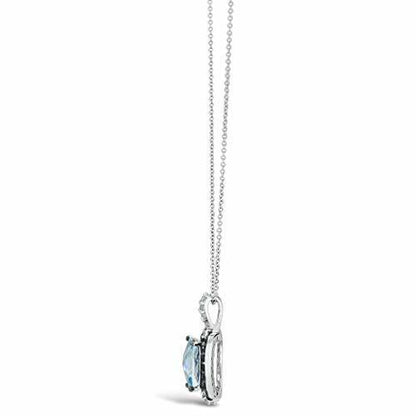 3 1/3 cts Blue Topaz and Diamond Necklace in 14K White Gold by Le Vian - BirthStone.com