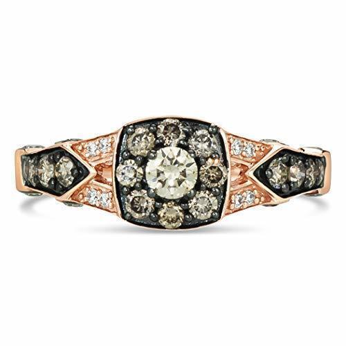 LeVian Ring White Diamond in 14K Rose Gold 1 cts Size 7 - BirthStone.com