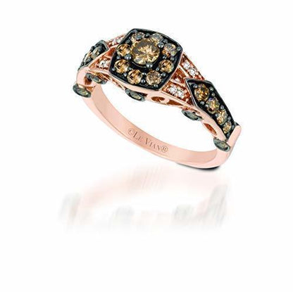 LeVian Ring White Diamond in 14K Rose Gold 1 cts Size 7 - BirthStone.com