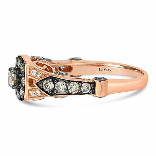 LeVian Ring White Diamond in 14K Rose Gold 1 cts Size 7 - BirthStone.com