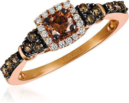 LeVian Ring Chocolate Diamond in 14K Rose Gold 1/2 cts Size 7