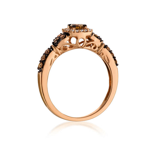 LeVian Ring Chocolate Diamond in 14K Rose Gold 1/2 cts Size 7