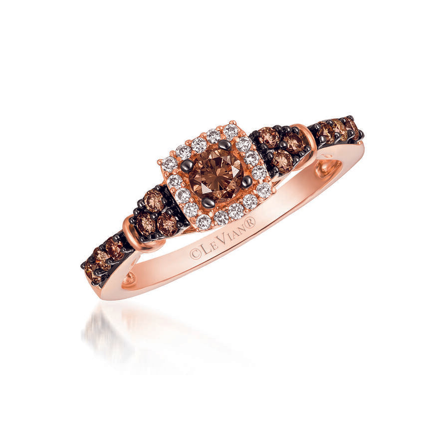 14K STRAWBERRY GOLD DIAMOND  RING