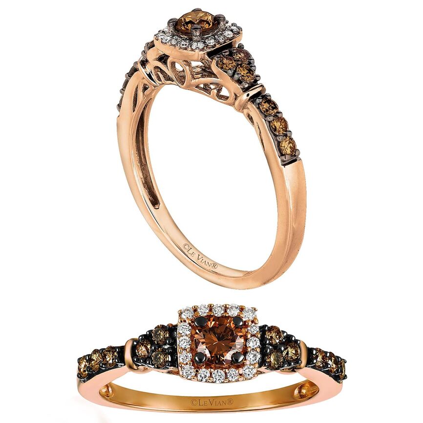 LeVian Ring Chocolate Diamond in 14K Rose Gold 1/2 cts Size 7