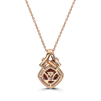 2 5/8 cts Red Rhodolite Garnet and Diamond Necklace in 14K Rose Gold by Le Vian - BirthStone.com