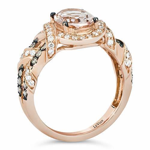 1 7/8 cts Pink Morganite and Diamond Ring in 14K Rose Gold by Le Vian - BirthStone.com