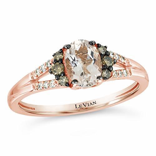 3/4 cts Pink Morganite and Diamond Ring in 14K Rose Gold by Le Vian - BirthStone.com