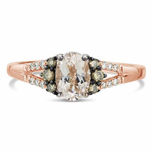 3/4 cts Pink Morganite and Diamond Ring in 14K Rose Gold by Le Vian - BirthStone.com