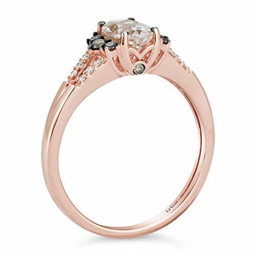 3/4 cts Pink Morganite and Diamond Ring in 14K Rose Gold by Le Vian - BirthStone.com