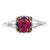 1 cts Red Rhodolite Garnet and Diamond Ring in 14K White Gold by Le Vian