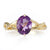 SILVER 925 YELLOW GOLD AMETHYST RING