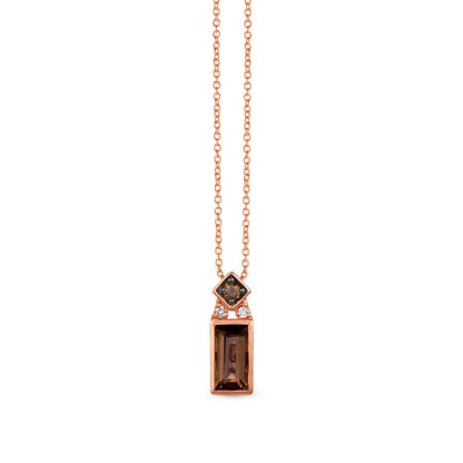 5/8 cts Brown Smoky Quartz and Diamond Necklace in 14K Rose Gold by Le Vian - BirthStone.com