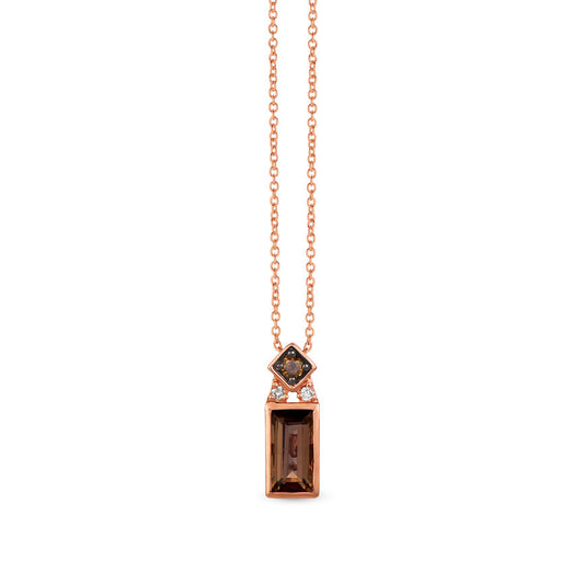 5/8 cts Brown Smoky Quartz and Diamond Necklace in 14K Rose Gold by Le Vian - BirthStone.com