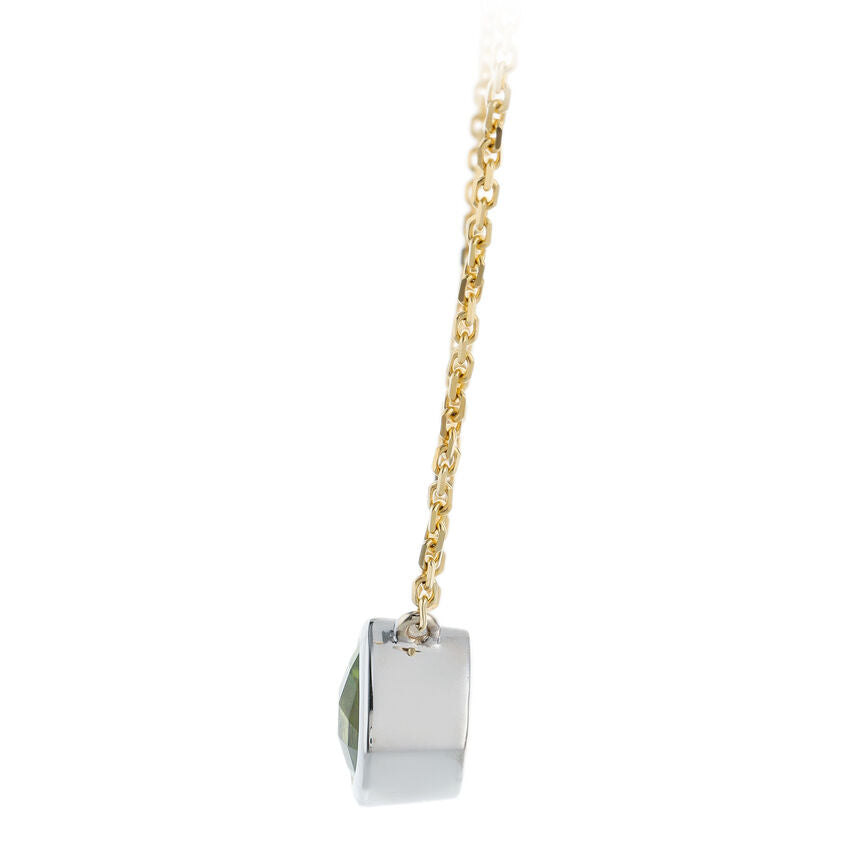 1 cts Green Tourmaline and Diamond Necklace in 14K Two Tone Gold by Le Vian - BirthStone.com