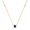 LeVian 14K Two-Tone Gold Blue Sapphire Round Diamond Fancy Pendant Necklace