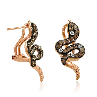 3/4 cts White Diamond Earrings in 14K Rose Gold by Le Vian - BirthStone.com