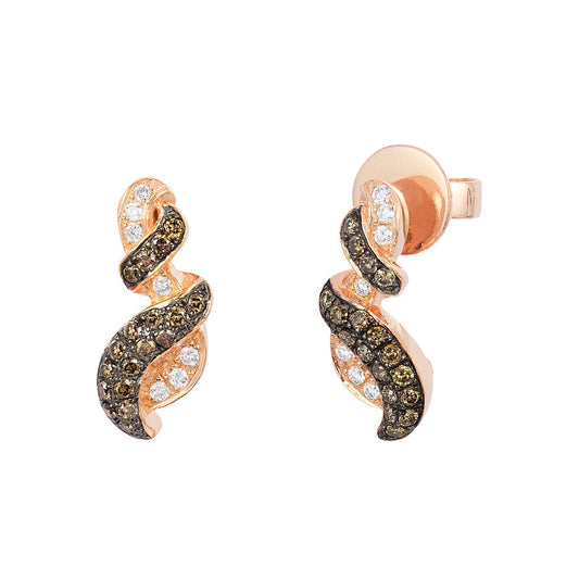 3/8 cts Chocolate Diamond Earrings in 14K Rose Gold by Le Vian - BirthStone.com