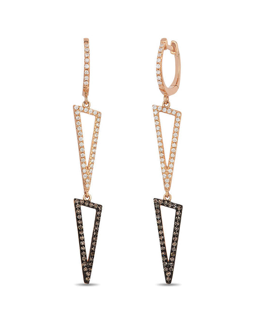 1/2 cts White Diamond Earrings in 14K Rose Gold by Le Vian - BirthStone.com