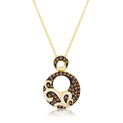 Le Vian Grand Sample Sale Pendant featuring Chocolate Diamonds, White Diamonds set in 14K Yellow Gold - BirthStone.com