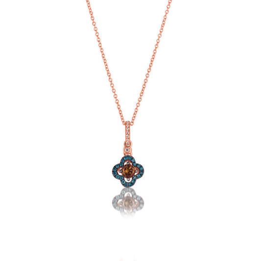 3/8 cts White Diamond Necklace in 14K Rose Gold by Le Vian - BirthStone.com