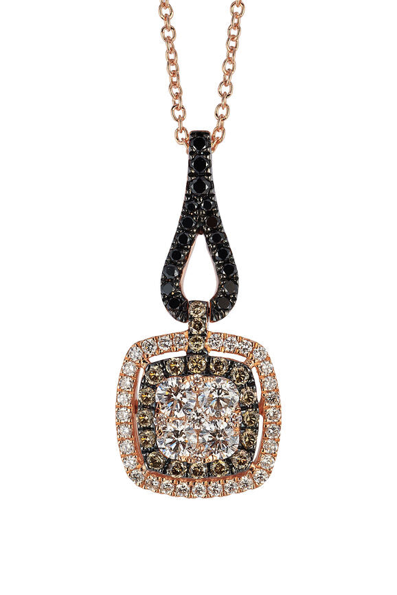 3/4 cts White Diamond Necklace in 14K Rose Gold by Le Vian - BirthStone.com