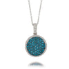 LeVian 14K White Gold Round Blue Diamond Classic Pretty Fancy Pendant Necklace