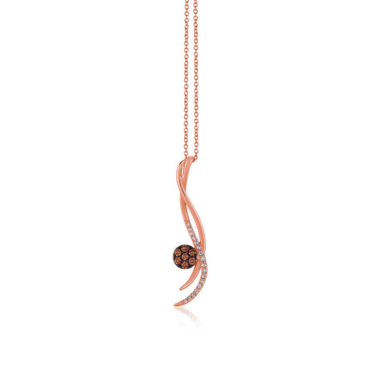 3/8 cts White Diamond Necklace in 14K Rose Gold by Le Vian - BirthStone.com