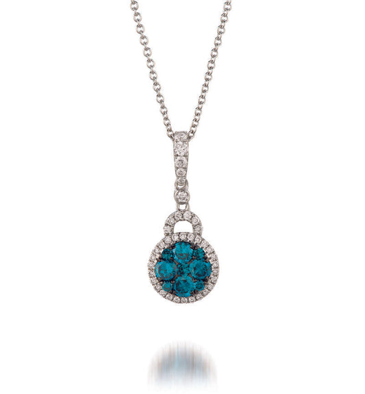 1/2 cts Blue Diamond Pendant in 14K White Gold by Le Vian - BirthStone.com