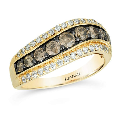 1 1/8 cts Chocolate Diamond Ring in 14K Yellow Gold by Le Vian