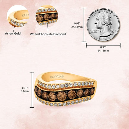 1 1/8 cts Chocolate Diamond Ring in 14K Yellow Gold by Le Vian