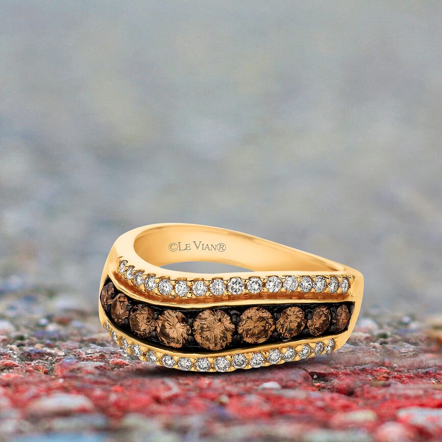 1 1/8 cts Chocolate Diamond Ring in 14K Yellow Gold by Le Vian