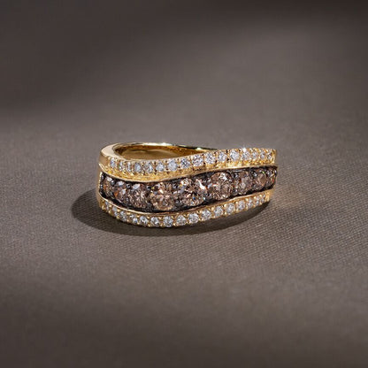 1 1/8 cts Chocolate Diamond Ring in 14K Yellow Gold by Le Vian