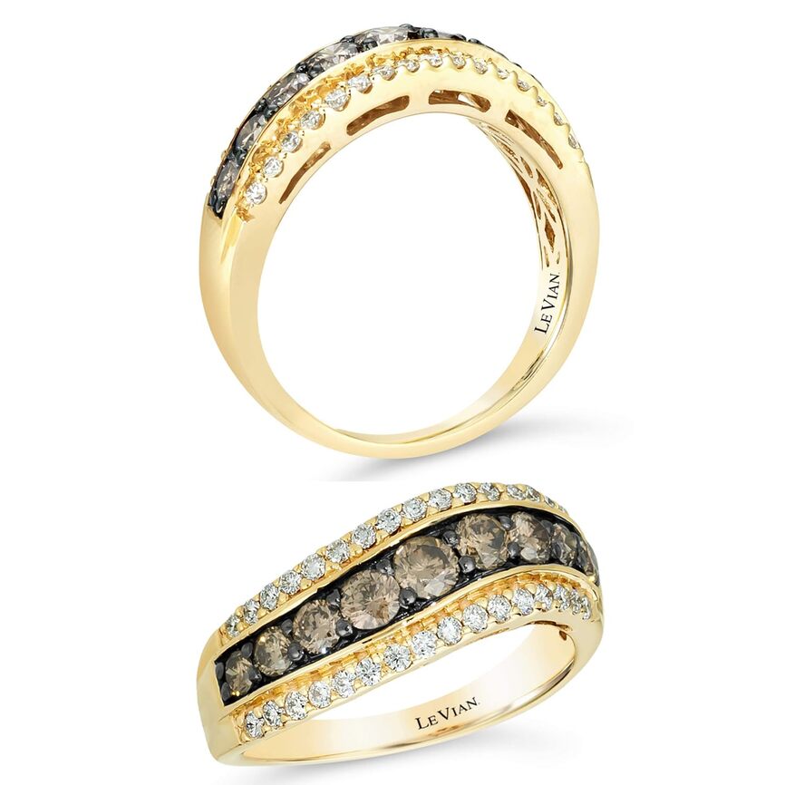 1 1/8 cts Chocolate Diamond Ring in 14K Yellow Gold by Le Vian