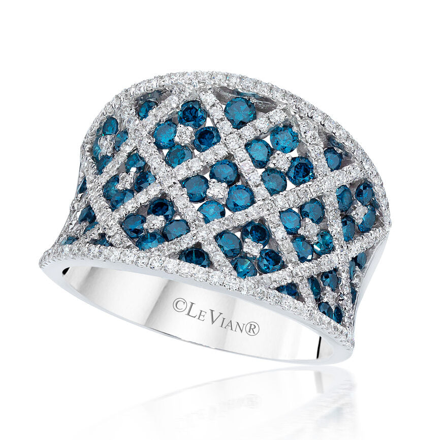 1 7/8 cts Blue Diamond Ring in 14K White Gold by Le Vian - BirthStone.com