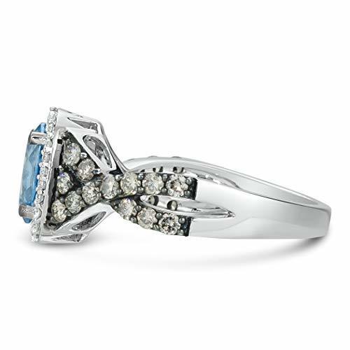 1 2/3 cts Blue Topaz and Diamond Ring in 14K White Gold by Le Vian - BirthStone.com