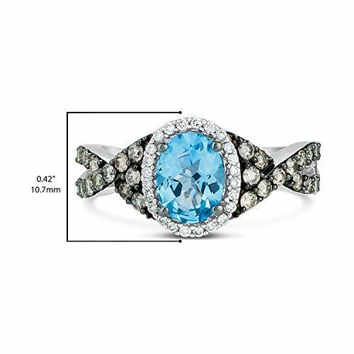 1 2/3 cts Blue Topaz and Diamond Ring in 14K White Gold by Le Vian - BirthStone.com