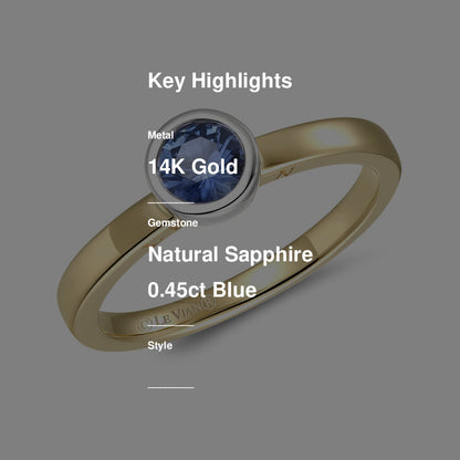 1/2 cts Blue Sapphire Ring in 14K Two Tone Gold by Le Vian
