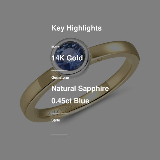 1/2 cts Blue Sapphire Ring in 14K Two Tone Gold by Le Vian