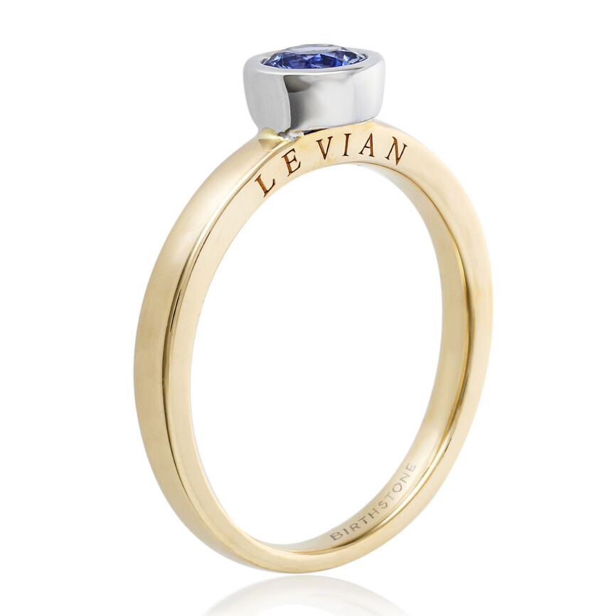 1/2 cts Blue Sapphire Ring in 14K Two Tone Gold by Le Vian - BirthStone.com