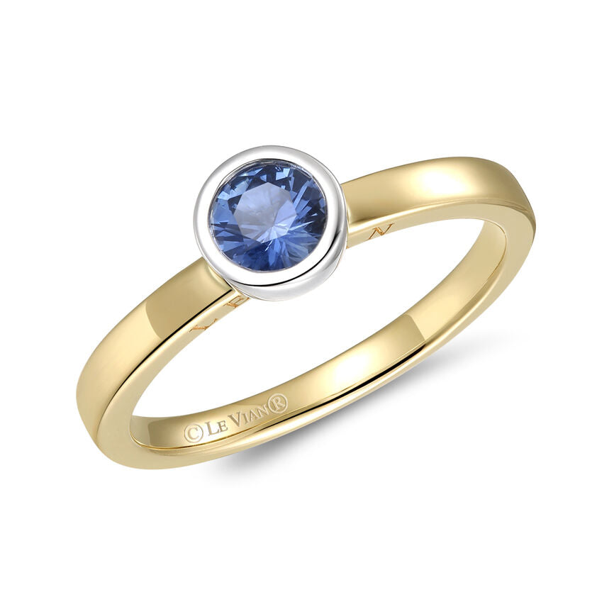 1/2 cts Blue Sapphire Ring in 14K Two Tone Gold by Le Vian - BirthStone.com