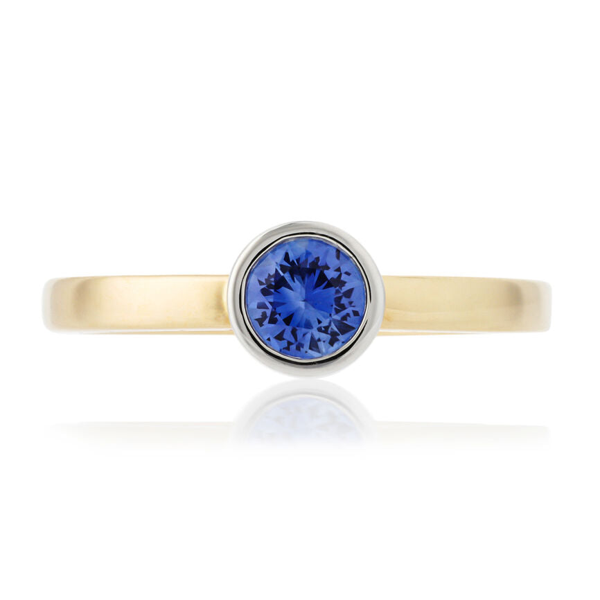 1/2 cts Blue Sapphire Ring in 14K Two Tone Gold by Le Vian - BirthStone.com