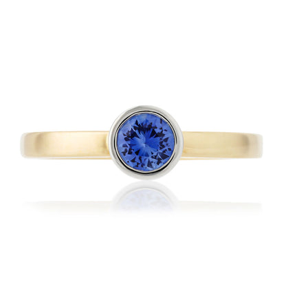 1/2 cts Blue Sapphire Ring in 14K Two Tone Gold by Le Vian - BirthStone.com