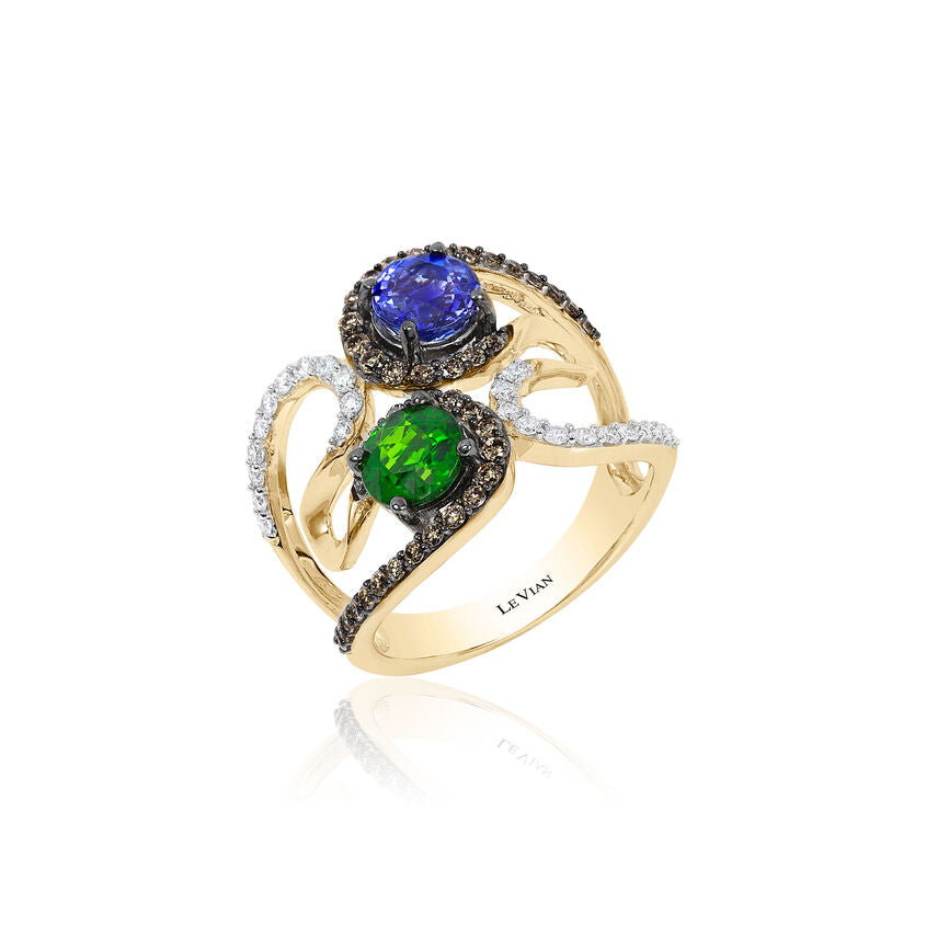 2 cts Green Chrom Diopside and Diamond Ring in 14K Yellow Gold by Le Vian - BirthStone.com