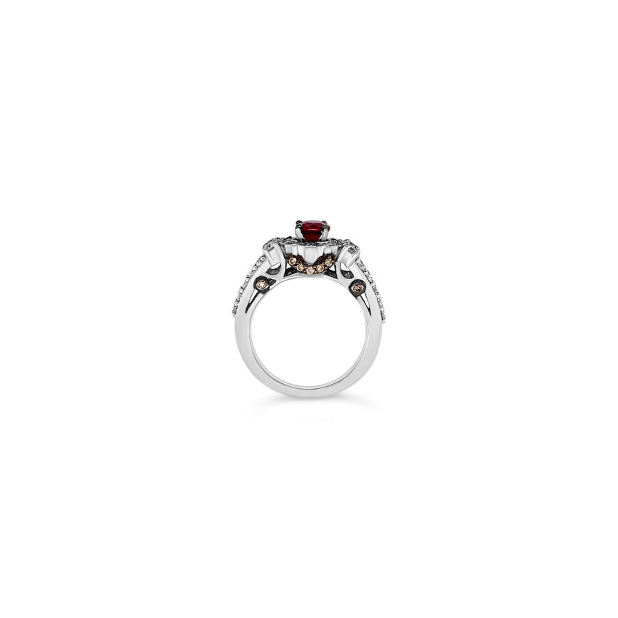 1 1/2 cts Red Ruby and Diamond Ring in 14K White Gold by Le Vian - BirthStone.com