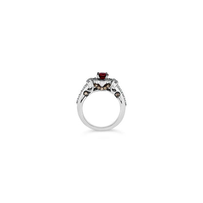 1 1/2 cts Red Ruby and Diamond Ring in 14K White Gold by Le Vian - BirthStone.com