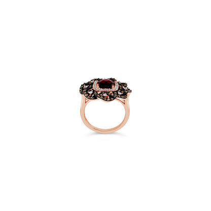 2 3/4 cts Red Rhodolite Garnet and Diamond Ring in 14K Rose Gold by Le Vian - BirthStone.com