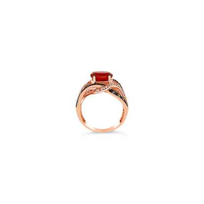 LeVian® Ring Fire Opal Chocolate Diamonds® White Diamonds 14K Strawberry Gold