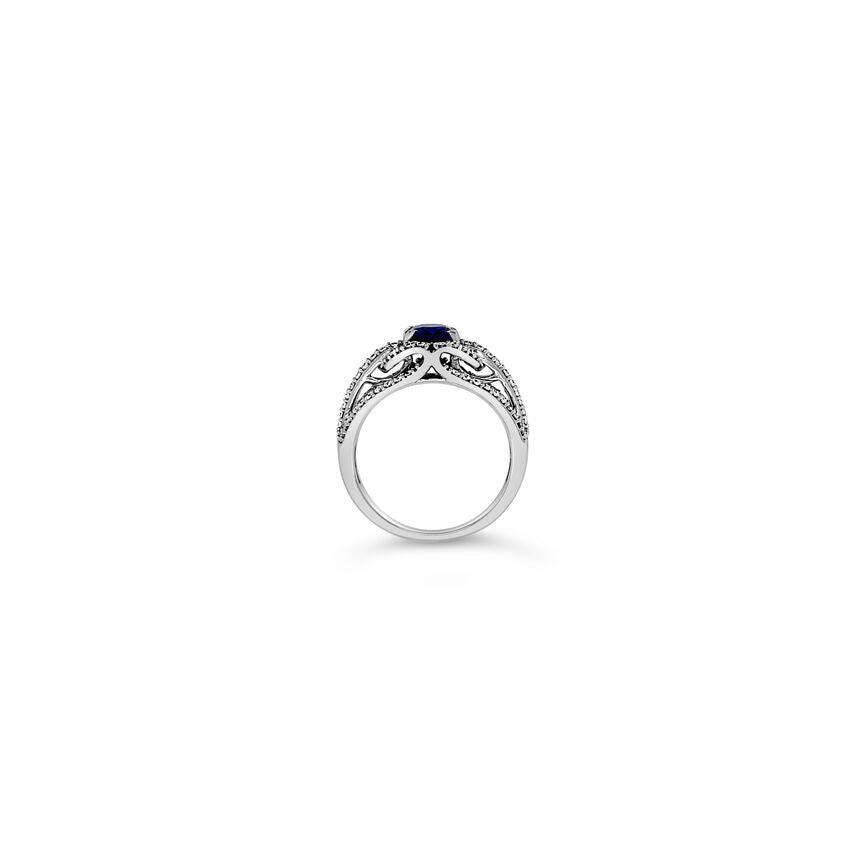 1 1/3 cts Blue Sapphire and Diamond Ring in 14K White Gold by Le Vian - BirthStone.com